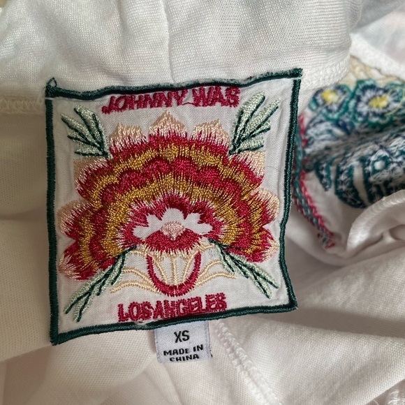 Johnny Was Quinn Embroidered White Cotton Draped Kimono Cardigan Women’s XS - Picture 6 of 12